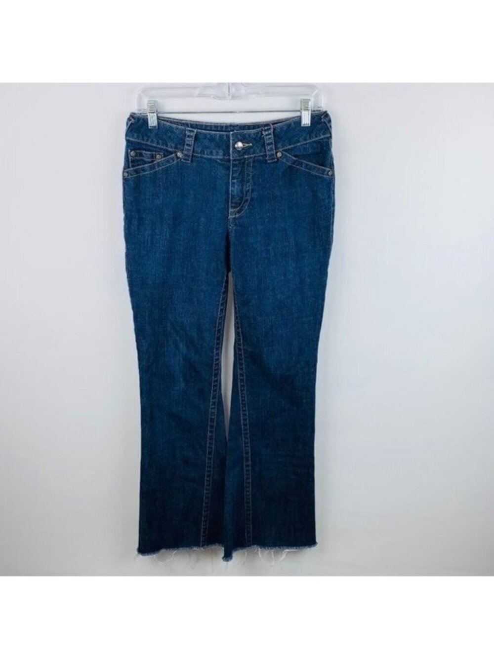 Allen B Schwarz Jeans Womens Raw Hem Wide Leg Dark Wash Work Job Outdoors 6